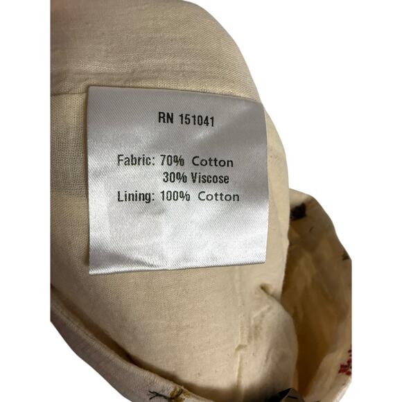 Kourt Sheri Cream Floral Embroidered High Waist Wide Leg Pants Size 2 - Picture 16 of 16